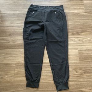 Scrub pants for women, black, size M, jogger style